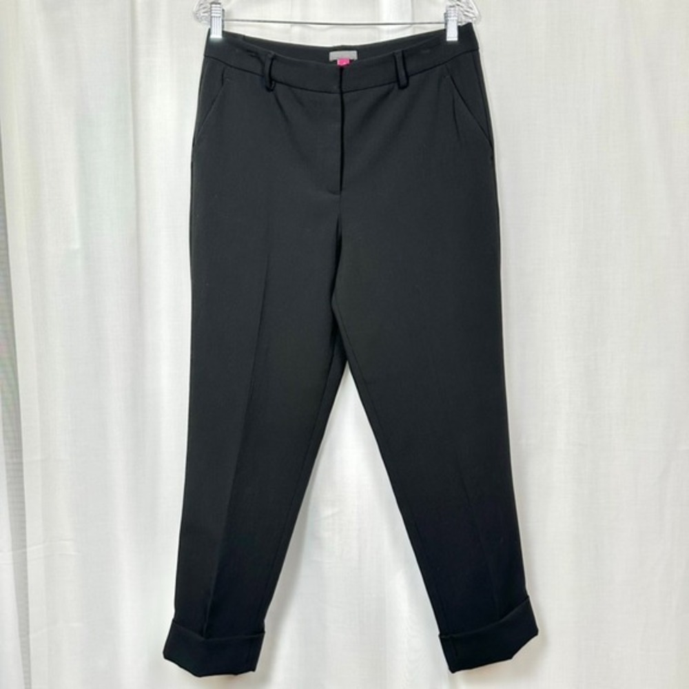 Vince Camuto Black Slim‎ Ankle Dress Pants 10 High Rise Cuffed Tapered Career